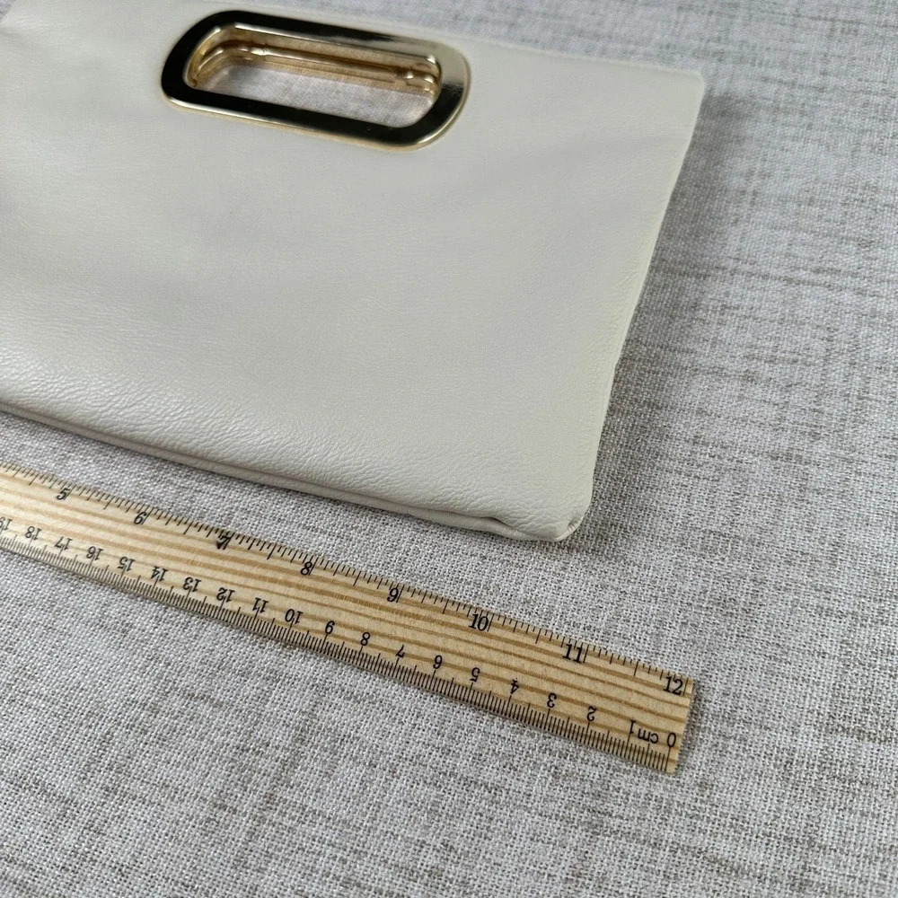 Vintage Gunne Sax Ivory Gold Handle Clutch Purse 90s Y2K Evening Bag